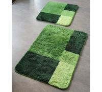 Spirella Prisco Green Mix Bath Mat 60x90 Cm - Pile Height 12Mm, Modern Pattern