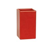 Spirella Quadro Toothbrush Holder Stoneware Red Height 10.5 cm x Width 6.5 cm