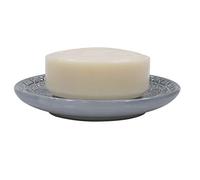 Spirella Relief Collection Soap Tray Diameter 10.3 x 1.7 cm, Porcelain, Grey