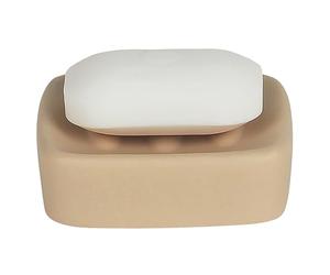 Spirella Retro Soap Dish Stoneware Beige Height 3 cm x Width 10.5 cm