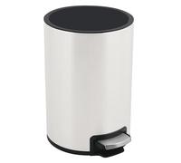 Spirella Rubbish Bin 3 or 5 Litres Stainless Steel Soft Close with Inner Container Riku Bathroom Pedal Bin Waste Bin Drop Brake Matte White
