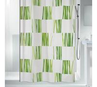 Spirella Seagrass Green Textile Polyester Shower Curtain, 180 x 200 cm, White/Green