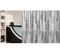 Spirella Skyline Silver Shower Curtain 180x200 Urban Loft City Skyline