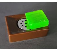 Spirella Soap Dish Quadro Brown Stoneware with Glossy Surface Soap Holder