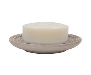 Spirella Soap Dish Stone Look Decorative Bathroom Equipment Soap Dish Relief Dimensions: 10.3 x 1.3 cm Beige Earthenware 0