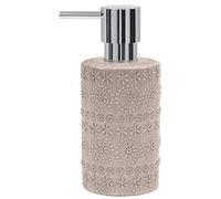 Spirella Soap Dispenser Relief | Liquid Soap Dispenser | Porcelain | 300 ml | Long Lasting and Robust | Beige, Distributeur de Savon