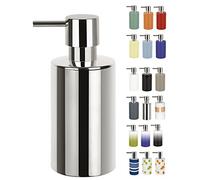 Spirella soap dispenser tube | with pump | liquid soap dispenser | porcelain | 300 ml | long-lasting and robust | silver | 7.0 x 7.0 x 16.0 cm