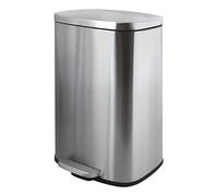 Spirella - Stainless Steel Pedal Bin, Akira Model, Elegant and Modern Matte Surface, Slow and Silent Closing, Anti-Fingerprint Coating, 30 L, Brushed Stainless Steel