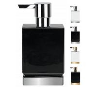 Spirella Stoneware Roma Soap Dispenser, Black/Silver