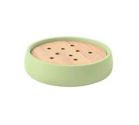 SPIRELLA - Sven soap dish made of polyresin 11.6 x 11.6 cm for an elegant and practical bathroom, ideal for organising your toilet accessories, Matcha