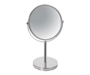 Spirella Sydney Collection Standing Mirror for Dressing Table or Bathroom 17 x 17 x 27 cm (Reversible: 100% and 2x Magnification), Metal, Chrome