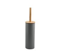 Spirella Toilet Brush with Holder Steel & Bamboo Adonis Dark Grey Matt - Durable Silicone Bristles