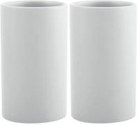 Spirella Toothbrush Holder Ceramic Tube 7 x 11.5 cm Matt White (Pack of 2)
