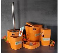 Spirella Trix Eco Bath Set Orange 5Tlg 1 Becher. Dreieck-Design / From