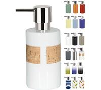Spirella Tube Nature Soap Dispenser, Stone, White/Cork, 7 x 7 x 16 cm