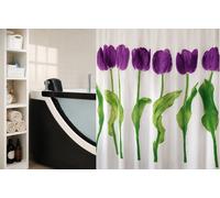 Spirella Tulipa Violet Shower Curtain 180x200 cm Polyester Water-Repellent