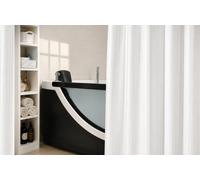 Spirella TWILL White Shower Curtain 180x200 cm Water Repellent Patterned Vinyl