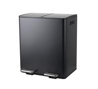 Spirella Waste Separation System 40 L (2 x 20 Litres) with Inner Bucket, Large Waste Bin, Pedal Bin, Stainless Steel, Soft-Close Mechanism, Black