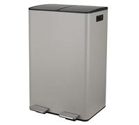 Spirella Waste Separation System 60 L (2 x 30 Litres) with Inner Bucket, Large Waste Bin, Pedal Bin, Stainless Steel, Soft-Close Mechanism, Taupe