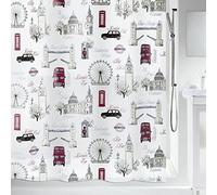 Spirella Westminster Sand/Red Shower Curtain 180X200cm, Multicoloured