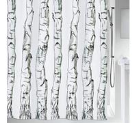 SPIRELLA Wood Collection Textile Shower Curtain, 180 x 200, 100% Polyester, Black