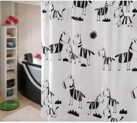 Spirella ZEBI Zebra Shower Curtain 180x200cm Waterproof Modern Playful