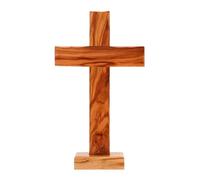 Spiretro Handcrafted Olive Wood Cross from Bethlehem - Wall Hanging or Tabletop Display - 15.2 cm x 26 cm (6" x 10.25" inch)