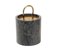 Spiretro Natural Black Marble Door Stop with Brass Metal Handle - 10 lb Heavy-Duty Doorstop with Soft Velvet Bottom - 5" Diameter x 7.5" Height - Solid Stone Decorative Door Holder
