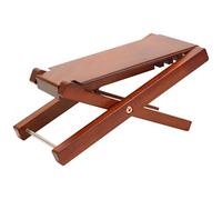 Spiretro Premium Mahogany Wooden Guitar Foot Stool - 4-Position Adjustable Height, Foldable Design with Carry Pouch - Solid Brown Guitar Footrest for Comfortable Long Playing Sessions
