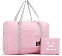 Spirit Airlines Personal Item Bag 18x14x8 - Foldable Underseat Travel Duffel Bag, Carry-on Luggage for Women and Men - Lightweight, Durable, and Airline Compliant (Pink), Black, 17.7 x 6.3 x 12.6