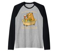 Spirit Animal Eats Lettuce Capybara Animal Rodent Capybaras Raglan Baseball Tee