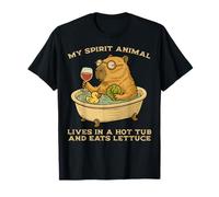 Spirit Animal Eats Lettuce Capybara Animal Rodent Capybaras T-Shirt