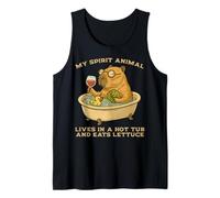 Spirit Animal Eats Lettuce Capybara Animal Rodent Capybaras Tank Top