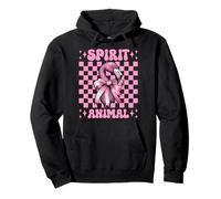 Spirit Animal Flamingo Girl Mom Pink Coquette Bow Pullover Hoodie