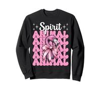 Spirit Animal Flamingo Girl Mom Pink Coquette Bow Sweatshirt