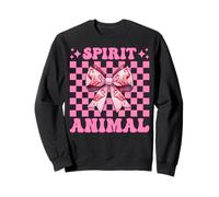 Spirit Animal Flamingo Girl Mom Pink Coquette Bow Sweatshirt