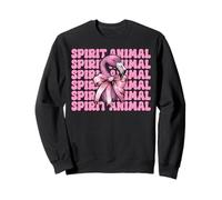 Spirit Animal Flamingo Girl Mom Pink Coquette Bow Sweatshirt
