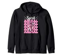 Spirit Animal Flamingo Girl Mom Pink Coquette Bow Zip Hoodie