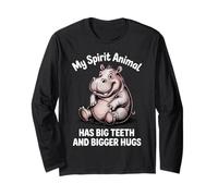 Spirit Animal Has Big Teeth Hippopotamus Cute Hippo Long Sleeve T-Shirt