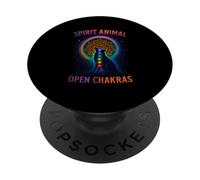 Spirit Animal Open Chakras Wolf Mandala Spiritual Yoga PopSockets Adhesive PopGrip