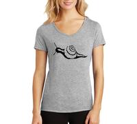 Spirit Animal Snail, V-Neck Women’s t-Shirt, Classic fit, top, Blouse Grey