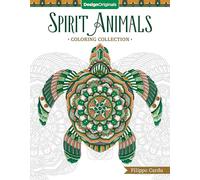 Spirit Animals (Filippo Cardu Coloring Collection) (Design Originals) Adult Coloring Book with 32 Intricate Designs, including a Sloth, Butterfly, Cat, Bear, Fish, Horse, Owl, Eagle, Dolphin, and More