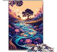 Spirit Blossom Landscape Puzzles for Adults Teens 1000 Pieces, Help The Brain Exercise Addictive Toys to Cultivate Patience Unique Challenge Game (26x38cm)