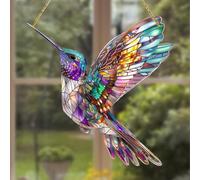 Spirit Bluebird, Hummingbird Sun Catcher, Stained Art Birds Ornament, Acrylic Glass Window Hanging Ornaments, Spirit Bluebird Pendant for Bird Lovers Garden Window Decorations Hanging Gift