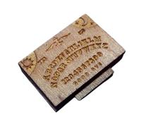 Spirit Board Game, Miniature Wooden Ouija Talking Board with Planchette, Compact Landscape Decoration with Drawer for Home, Living Room