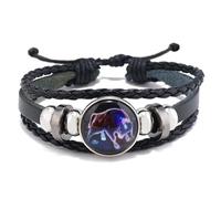 Spirit Bracelet - Unlock The Power Of Your Astrological Sign, Adjustable 12 Constellation Wrap Bracelet, Multilayer Leather Handmade Woven Glow in the Dark Zodiac Jewelry for Women Men (Taurus)