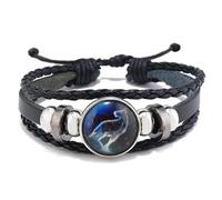 Spirit Bracelet - Unlock The Power Of Your Astrological Sign, Adjustable 12 Constellation Wrap Bracelet, Multilayer Leather Handmade Woven Glow in the Dark Zodiac Jewelry for Women Men (Capricorn)