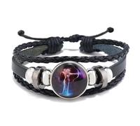 Spirit Bracelet - Unlock The Power Of Your Astrological Sign, Adjustable 12 Constellation Wrap Bracelet, Multilayer Leather Handmade Woven Glow in the Dark Zodiac Jewelry for Women Men (Sagittarius)