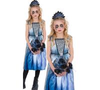 Spirit Bride Ghost Zombie Costume Girls Halloween Fancy Dress Outfit Kids Age 4-