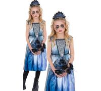 Spirit Bride Ghost Zombie Costume Girls Halloween Fancy Dress Outfit Kids Age 4-